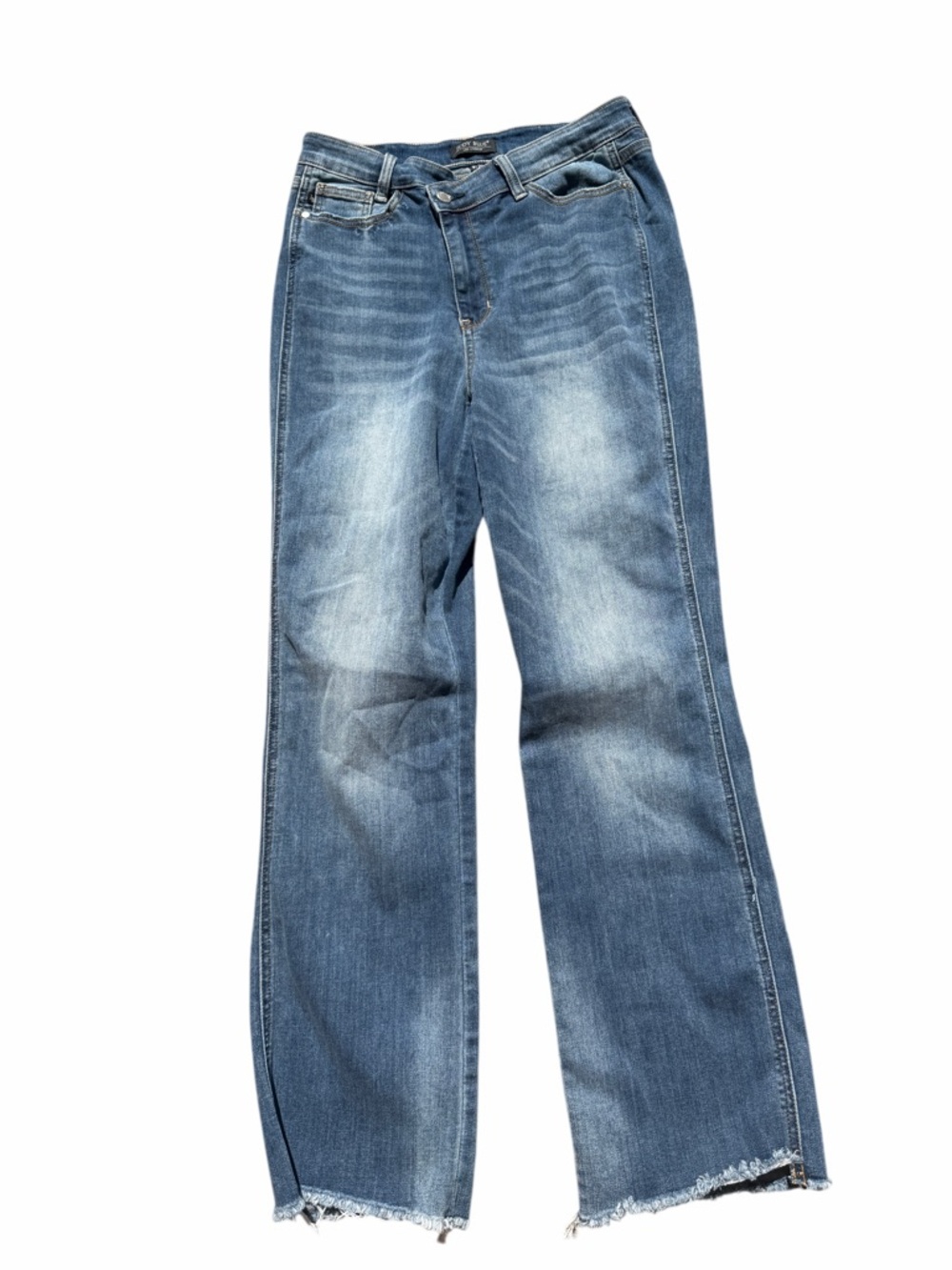 Judy Blue High Rise Dad Jeans - Straight Wide Leg  9/29 distressed